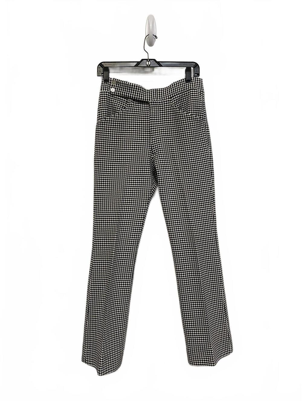 True Vintage 60s Women's Black & White Geometric Patterned Pants Edw. Hawk 30"